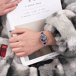 Регулируемый плетеный нейлоновый шнур макраме мешочек изготовление браслета AJEW-SW00013-06