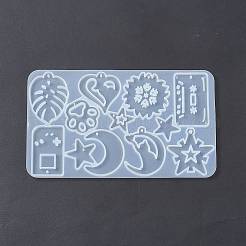 Силиконовые Молды для подвески в виде сердца/луны/листа своими руками&nbsp;X-DIY-A039-05