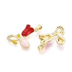 Ottone micro spianare pendenti zirconi&nbsp;KK-T080-81A-G