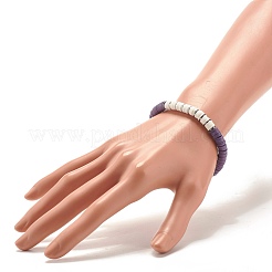 Braccialetto elasticizzato fatto a mano con perline heishi in argilla polimerica per donna&nbsp;BJEW-JB07526
