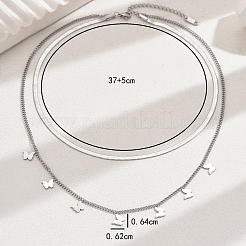 Женские двухслойные ожерелья с кисточками в виде бабочек из нержавеющей стали 201 MM9715