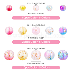 450шт 5 цвета матовые окрашенные спреем стеклянные бусины нити GLAA-PH0001-53