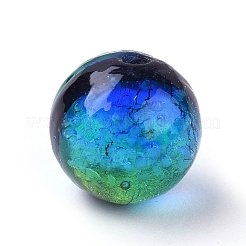 Ручная серебряная фольга стеклянные бусины Lampwork LAMP-P051-M02-10mm