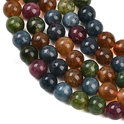 Бусины из натурального зеленого нефрита с имитацией турмалина&nbsp;G-B046-08D-6mm