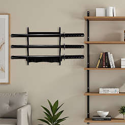 Présentoir mural pour épées en panneau MDF à 3 niveau&nbsp;ODIS-WH0043-256B
