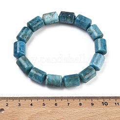 コラム天然アパタイトビーズストレッチブレスレット（女性・男性用）  内径：2.17インチ（5.5cm）&nbsp;BJEW-A148-01A-18