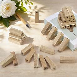 木製クラフトブロック40個  長方形  ビスク  64x19x19mm  穴：7mm&nbsp;WOOD-PH0004-11