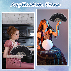 Дизайн веера из смолы и перьев&nbsp;AJEW-WH20064-50B