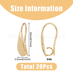 20 шт латунные серьги крючки&nbsp;KK-FH0007-17G