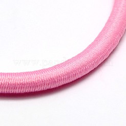 女の子のヘアアクセサリー  ナイロン糸弾性繊維ヘアゴム  ポニーテールホルダー  パールピンク  44mm&nbsp;OHAR-J022-17