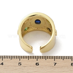 Регулируемые манжеты-кольца из латуни с микропаве из кубического циркония для женщин RJEW-C129-10G