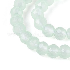 ジェイド風ガラスビーズ連売り  ラウンド  多面カット  アクアマリン  3x2.5~3mm  穴：0.7~0.8mm  約133~137個/連  13.78~14.37''（35センチメートル）&nbsp;GLAA-T028-3mm-11G