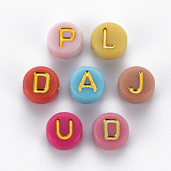 Непрозрачные разноцветные акриловые бусины X-MACR-Q242-011A