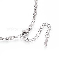3.2 mm 304 Edelstahl Singapur Kettenhalsketten&nbsp;NJEW-N058-12P