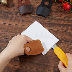 3 шт. 3-цветная защита большого пальца из коровьей кожи для резьбы по дереву AJEW-GO0001-69