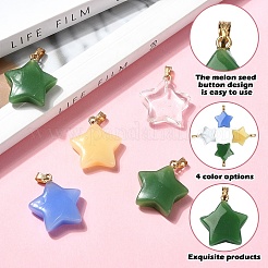 20шт 4 цвета стеклянные подвески GLAA-YW0003-49