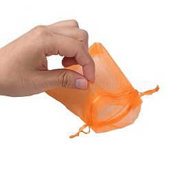 20шт 10 цвета прямоугольные сумки из органзы на шнурке CON-YW0001-31B