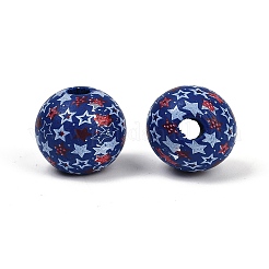 Тема Дня независимости деревянные европейские бусы WOOD-Z005-01C-02