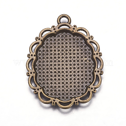 Metall-Legierung Anhänger Fassungen für Cabochons&nbsp;X-PALLOY-A16474-AB
