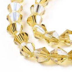 Стеклянные бусины с гальваническим покрытием  EGLA-Q118-6mm-A