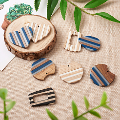 16шт 8 стильные подвески из смолы и дерева&nbsp;RESI-BT0001-20