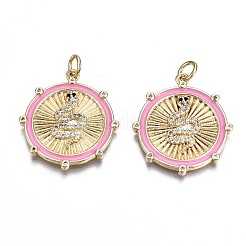 Латунные микропаве прозрачные подвески с фианитом ZIRC-S067-014-NR