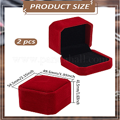 2 scatola quadrata in velluto per anelli&nbsp;VBOX-LP0001-01A