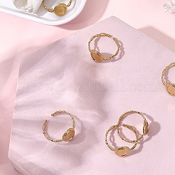 8 шт. ионное покрытие (IP) 304 нержавеющая сталь OVSL манжетное кольцо компоненты&nbsp;RJEW-BBC0001-24