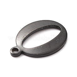 304ステンレススチールチャーム  レーザー切断  アルファベット  電気泳動黒  文字.o  12.5x9.5x1mm  穴：1mm&nbsp;LS-STAS-H112-O-EB