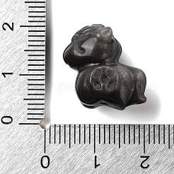 Obsidianperlen mit natürlichem Silberglanz&nbsp;GG-G004-01F
