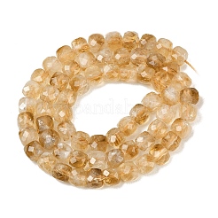 Нити из нагретых натуральных цитриновых бусин&nbsp;G-B175-C06-6x6mm