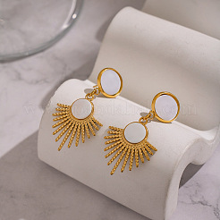 Веерные серьги-гвоздики из нержавеющей стали 304&nbsp;AT4546