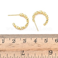 Messing Micro Pave klare Zirkonia Ohrstecker&nbsp;EJEW-G452-07G