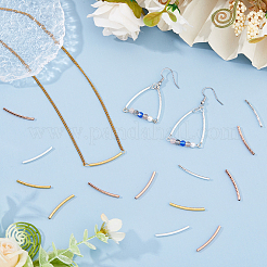 300 шт. 3-х цветные изогнутые латунные трубчатые бусины&nbsp;KK-DC0004-29