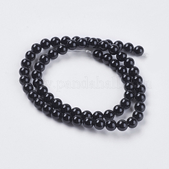 Бусины из натурального черного оникса G-G591-6mm-06