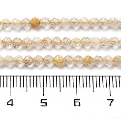 Нити бусин из натурального золота с рутилированным кварцем G-G161-A17-05