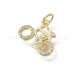 Pendenti in zirconi cubici trasparenti in micro pavè di ottone&nbsp;CU-L001-06G