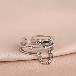 Прямоугольник 925 стерлингового серебра эмаль регулируемые манжеты кольца для женщин FS-WGEEF9E-01