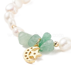 Armband aus Edelsteinsplittern und Perlen&nbsp;BJEW-JB08236