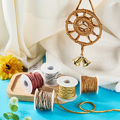 25 ярд двухцветного круглого полиэстерового шнура золотистого металлика&nbsp;OCOR-TA0002-58