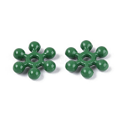 Perline distanziatrici a forma di fiocco di neve in lega verniciate a spruzzo&nbsp;PALLOY-T094-18B