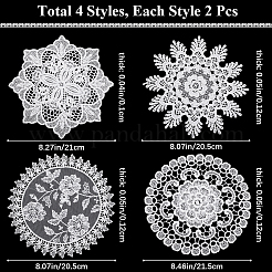8 шт. 4 стиля полиэстеровые полые кружевные подставки AJEW-GF0008-94B