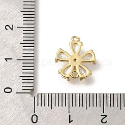 Ciondoli connettore fiore in vetro pavé in ottone&nbsp;KK-M295-17G-02