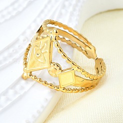 Кольца-манжеты из нержавеющей стали 304 с ромбом и дурным глазом RJEW-V002-02G