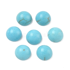 Фурнитуры судов окрашенные синтетические бирюзовый драгоценный камень плоской задней купольные кабошоны&nbsp;TURQ-S266-6mm-01