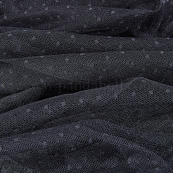 ポリエステルメッシュ生地  服装アクセサリー  水玉模様  ブラック  1000x1720x0.1mm&nbsp;DIY-WH20062-158E