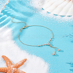 1 шт. браслеты на ногу из латуни и хрустальных страз&nbsp;AJEW-LP0007-55KCG