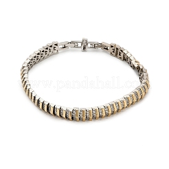 Латунные браслеты-цепочки с микропаве из прозрачных кубических цирконий&nbsp;LS-BJEW-B145-05