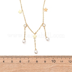 Collane con pendente in acciaio inossidabile 304 e strass di cristallo per donna&nbsp;NJEW-F378-01G-04