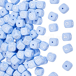 108 Stück Würfel in 36 Stilen mit Zahlen- und Buchstaben-Silikonperlen&nbsp;SIL-PA0001-23